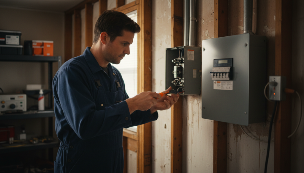 electrician performing an electrical panel update silver springs homeowner requested