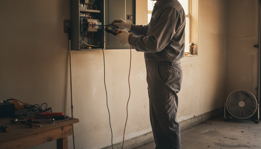 electrician performing circuit breaker repair ocala on a residential panel