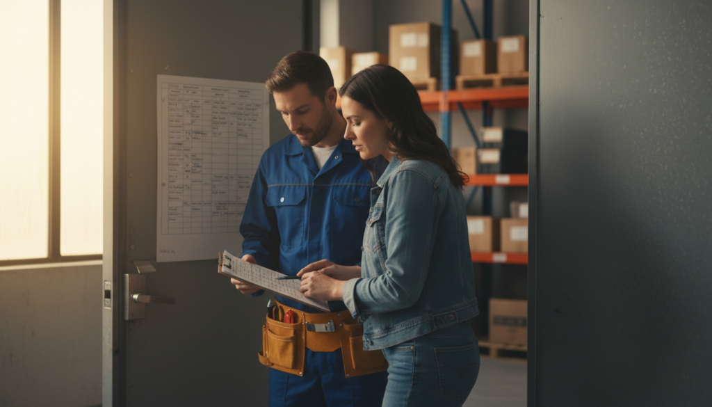 Commercial Electrical Services in Marion County: What to Expect 3 licensed commercial electrician reviewing a panel schedule with a Belleview business owner